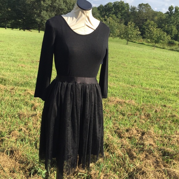 New MODCLOTH Black Tulle Dress + NWT Tulle Cape. GOTH HALLOWEEN DRESS & CAPE - Picture 2 of 16